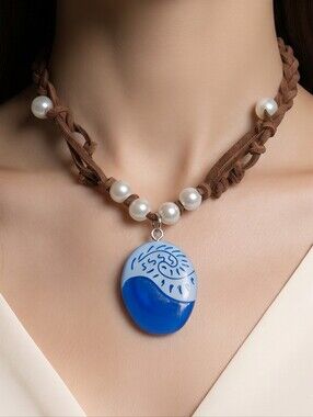 Moana Inspired Blue Seashell Necklace Ocean Core Disneybound Cosplay Costume New